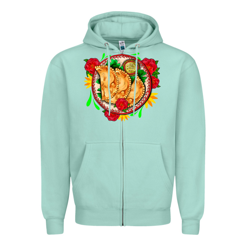 Empanadas Plate And Roses Zipper Hoodie by AdoDesignShop | Teevron
