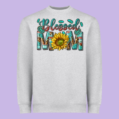 Western Blessed Mom With Sunflower Heavyweight Sweatshirt Designed By Texasbilliewilder