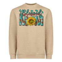 Mushroom western blessed mom with sunflower Heavyweight Sweatshirt - texasbilliewilder