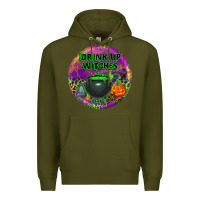 Army Green halloween round earrings Premium Hoodie - BundleAndBundleShop