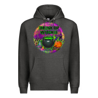 Charcoal Heather halloween round earrings Premium Hoodie - BundleAndBundleShop