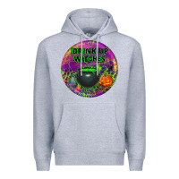 Heather Grey halloween round earrings Premium Hoodie - BundleAndBundleShop