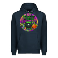 Navy halloween round earrings Premium Hoodie - BundleAndBundleShop
