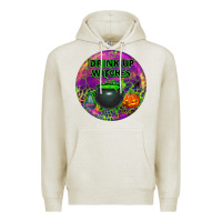 Oatmeal Heather halloween round earrings Premium Hoodie - BundleAndBundleShop