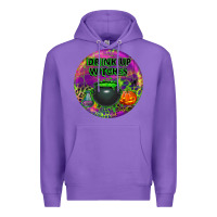 Purple halloween round earrings Premium Hoodie - BundleAndBundleShop