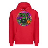 Red halloween round earrings Premium Hoodie - BundleAndBundleShop