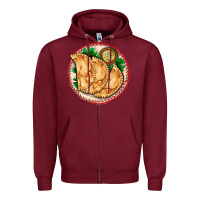 Burgundy empanada Zipper Hoodie - AdoDesignShop