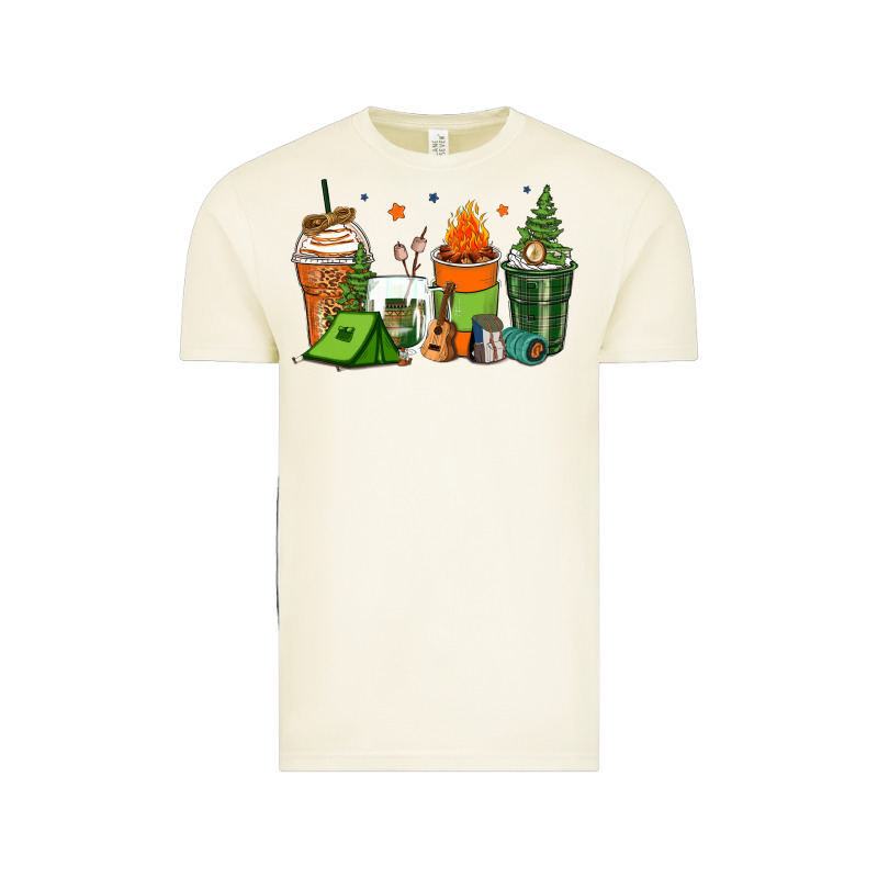 Camping Coffee Cups Vintage Tee by Zillion Design Studio | Teevron