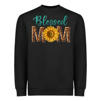 Black western blessed mom with sunflower Heavyweight Sweatshirt - texasbilliewilder