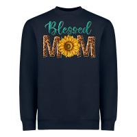 Navy western blessed mom with sunflower Heavyweight Sweatshirt - texasbilliewilder