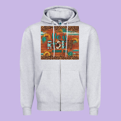 He Is Risen Gemstone Sunflower Leopard Zipper Hoodie Designed By Artiststas