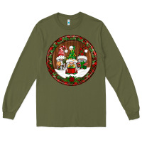 Army Green christmas gnomies christmas ornament Long Sleeve Tee - BundleAndBundleShop