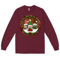 Burgundy christmas gnomies christmas ornament Long Sleeve Tee - BundleAndBundleShop