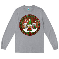 Heather Grey christmas gnomies christmas ornament Long Sleeve Tee - BundleAndBundleShop