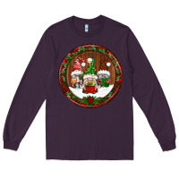 Plum christmas gnomies christmas ornament Long Sleeve Tee - BundleAndBundleShop