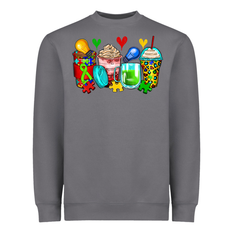 Autism Coffee Cups Heavyweight Sweatshirt by Zillion Design Studio | Teevron