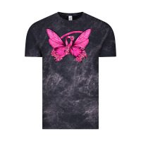 Cloud Black Breast Cancer Butterfly Vintage Tee - texasbilliewilder