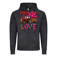 Vintage Black valentine's day loads of love tractor with pin heart balloons Vintage Hoodie - RanaPortraitStore