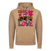 Vintage Coffee valentine's day loads of love tractor with pin heart balloons Vintage Hoodie - RanaPortraitStore