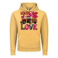 Vintage Mustard valentine's day loads of love tractor with pin heart balloons Vintage Hoodie - RanaPortraitStore