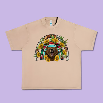 Bear Rainbow Urban Heavy Tee Designed By Barkaloodesign