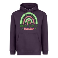Plum lucky to be a teacher Heavyweight Hoodie - MaliasSmallBusiness