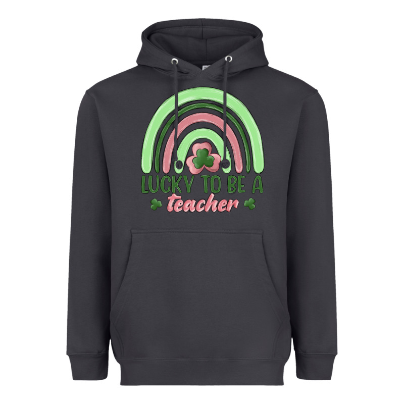 Lucky To Be A Teacher Heavyweight Hoodie by MaliasSmallBusiness | Teevron