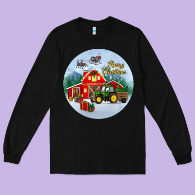 Merry Christmas Small Town Christmas Ornament Long Sleeve Tee Designed By Bundleandbundleshop