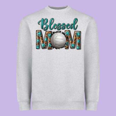 Western Blessed Mom With Volleyball Heavyweight Sweatshirt Designed By Texasbilliewilder