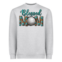 Heather Grey western blessed mom with volleyball Heavyweight Sweatshirt - texasbilliewilder