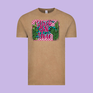 Stuck On You Cactus Vintage Tee Designed By Barkaloodesign