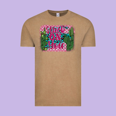 Stuck On You Cactus Vintage Tee Designed By Barkaloodesign