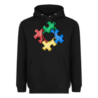 Black autism puzzle Heavyweight Hoodie - MaliasSmallBusiness