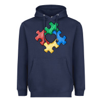 Navy autism puzzle Heavyweight Hoodie - MaliasSmallBusiness