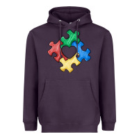 Plum autism puzzle Heavyweight Hoodie - MaliasSmallBusiness