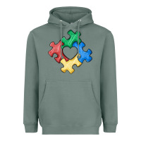 Sage autism puzzle Heavyweight Hoodie - MaliasSmallBusiness