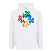 White autism puzzle Heavyweight Hoodie - MaliasSmallBusiness