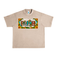 French Oak faith cross and sunflower license plate Urban Heavy Tee - HRA Design Shop
