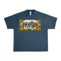 Midnight Navy faith cross and sunflower license plate Urban Heavy Tee - HRA Design Shop