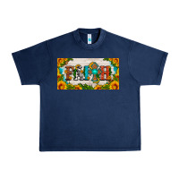 Navy faith cross and sunflower license plate Urban Heavy Tee - HRA Design Shop