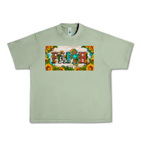 Oil Green faith cross and sunflower license plate Urban Heavy Tee - HRA Design Shop