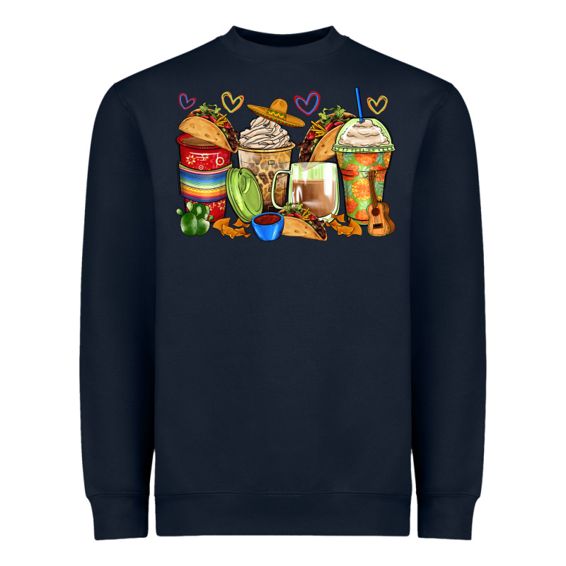 Tacos Coffee Cups Heavyweight Sweatshirt by Zillion Design Studio | Teevron