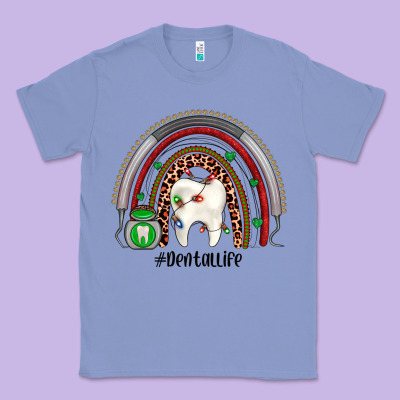 Christmas Dental Life Rainbow Classic Tee Designed By Jahusdesignshop