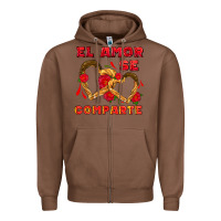 Chestnut el amor se comparte with churros Zipper Hoodie - AdoDesignShop