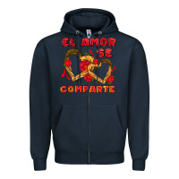 Navy el amor se comparte with churros Zipper Hoodie - AdoDesignShop