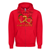 Red el amor se comparte with churros Zipper Hoodie - AdoDesignShop