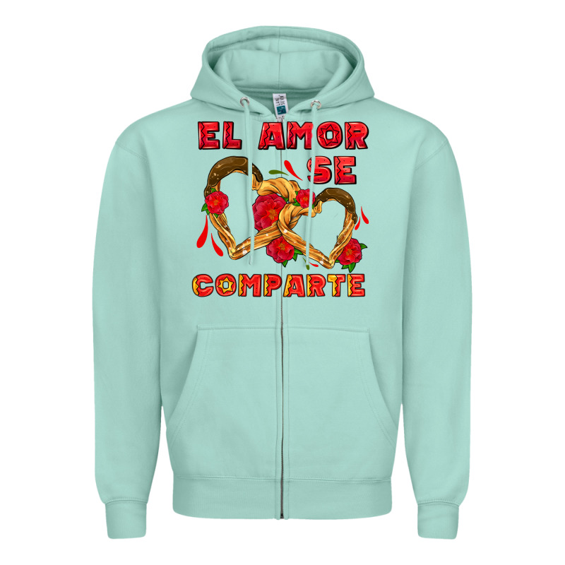 El Amor Se Comparte With Churros Zipper Hoodie by AdoDesignShop | Teevron