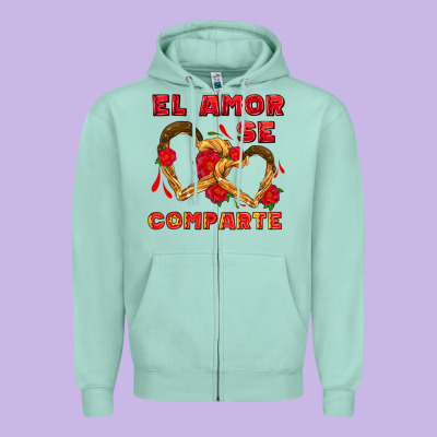 El Amor Se Comparte With Churros Zipper Hoodie Designed By Adodesignshop