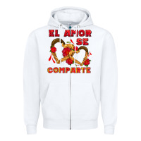 White el amor se comparte with churros Zipper Hoodie - AdoDesignShop