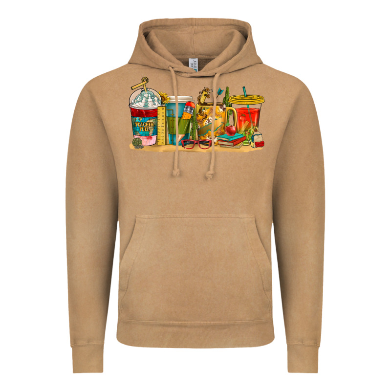 Teacher Fuel Coffee Cups Vintage Hoodie by texasbilliewilder | Teevron